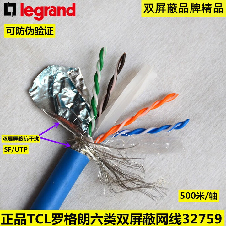 TCL羅格朗六類雙屏蔽網(wǎng)線（32759 SF/UTP） 打造穩(wěn)定高速網(wǎng)絡(luò)的優(yōu)選線纜